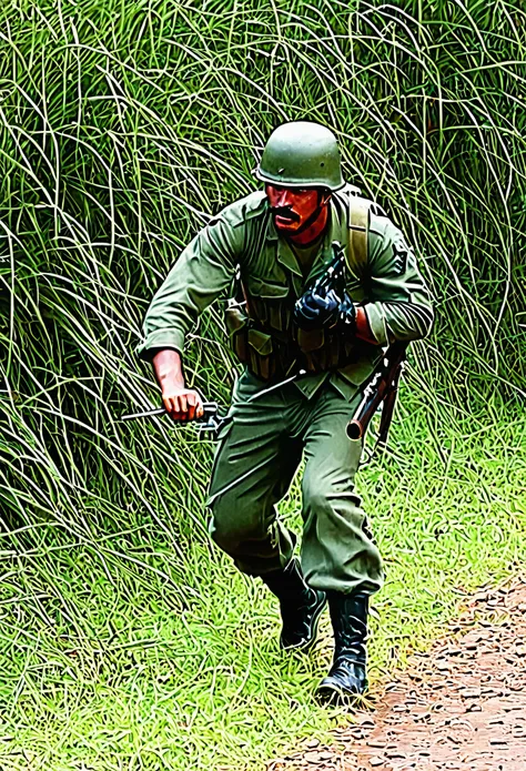 Hombre estrechandole la mano a un guerrillero