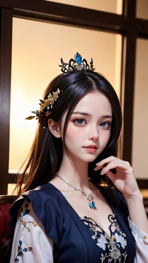 ((最high quality、masterpiece、Like the picture:1.4、In 8K))、Beautiful Woman And Dragon、18-year-old、Beautiful expression、Highly detailed eyes and face、Beautiful and fine details、（Luxury dress in medieval European style、Princess）、Luxury Accessories、（Princess an...