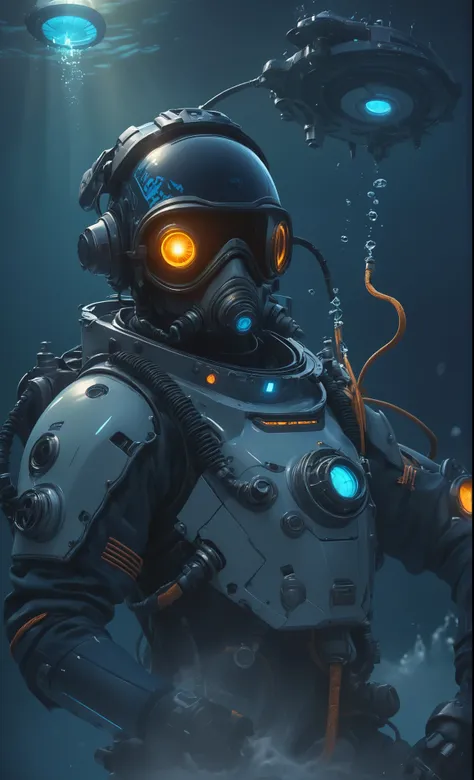 Nazare Subnautica vol.2 - New Nazare, by Luis Duarte, Nanopunk, blue shading, Nazare style, Element Water, Mythpunk, Graphic Interface, Space Art, Sci-Fic Art, Dark Influence, NijiExpress 3D v3, Kinetic Art, Datanoshing, Oilpainting, Ink v3, Splash style, ...