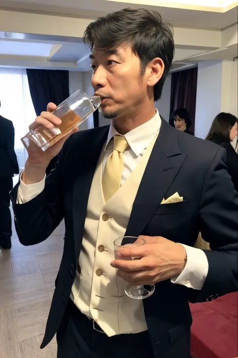 male,50 years old,Dandy,uncle,Japanese,cool,From the chest up,drinking party,Ideal Boss