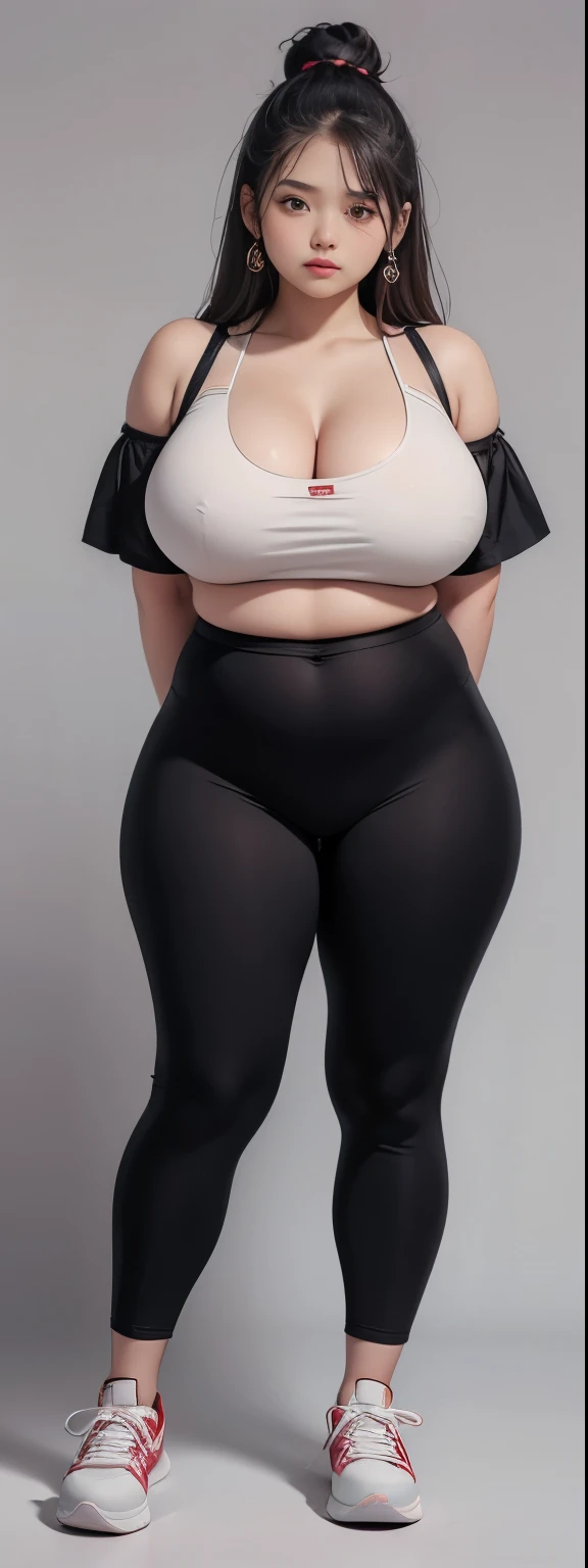 12 year old girl, tubuh chubby ,   pose acak di ruangan hitam, memakai sneakers warna merah, payudara kecil, paha tebal, , thick arm, hot , , fat belly, long dressed , SFW,  ,   , Wide cleavage, chest, large cleavage , massive thighs 