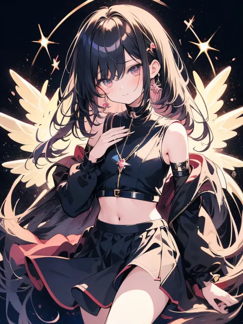 k hd,Anime girl, portrait of magical girl, sparkling magical girl, magical , cardcaptor sakura, clean and meticulous anime art, magical girl anime mahou shojo, black hair, beautiful anime art style, cute anime girl portraits, lovely art style, astral fairy...