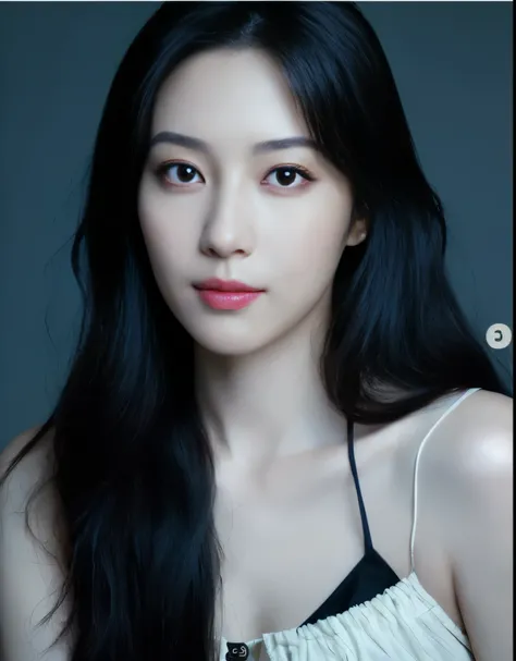 a 30 year old Korean style beauty girl, Realistic, big brown eyes, thin lips, narrow facial shape