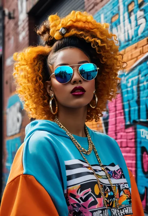 (best quality,4k,8k,highres,masterpiece:1.2),ultra-detailed,(realistic,photorealistic,photo-realistic:1.37),hip hop fashion,portrait,colorful,retro,vibrant colors,pixelated style,detailed facial features,expressive eyes and lips,urban background,stylish cl...