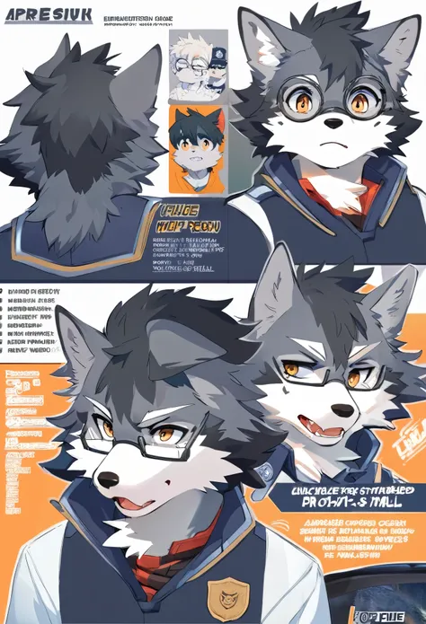 highres, top quality, best quality, paid reward available, High-quality illustrations, unparalleled masterpiece, perfect artwork, absurdres, perfect anatomy, standing kemono boy, three view drawing, front and side and back, character sheet, character desig...