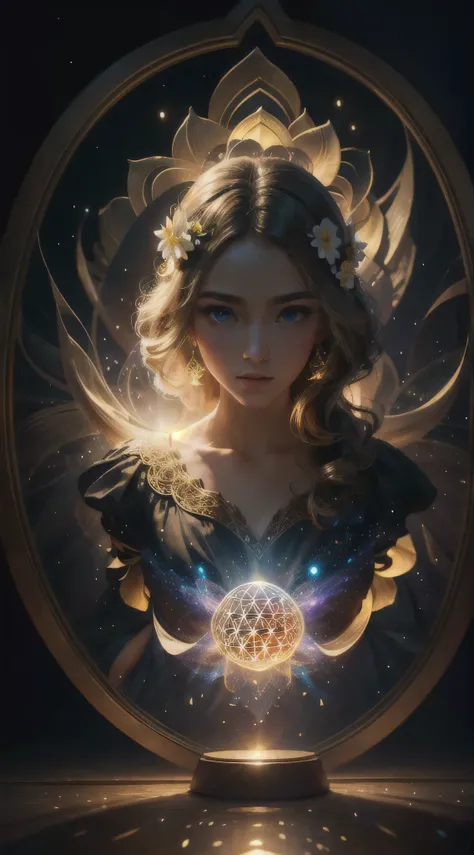 Highest image quality, ultra high definition, masterpiece, flower of life, light and shadow, particle light, particle special effects, beautiful romance, beautiful, dream highest quality, ultra high definition, masterpiece, exquisite CG, exquisite details,...