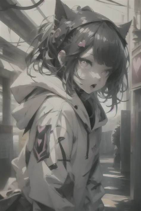 masterpiece,One girl,alone ,Heart-shaped pupils,Open your mouth,hoodie,, Static restraints,
