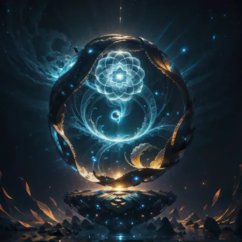 Highest image quality, ultra high definition, masterpiece, flower of life, Enlightenment,yingyang, light and shadow, particle light, particle special effects, Bioluminescence, beautiful romance, beautiful, dream highest quality, ultra high definition, mast...