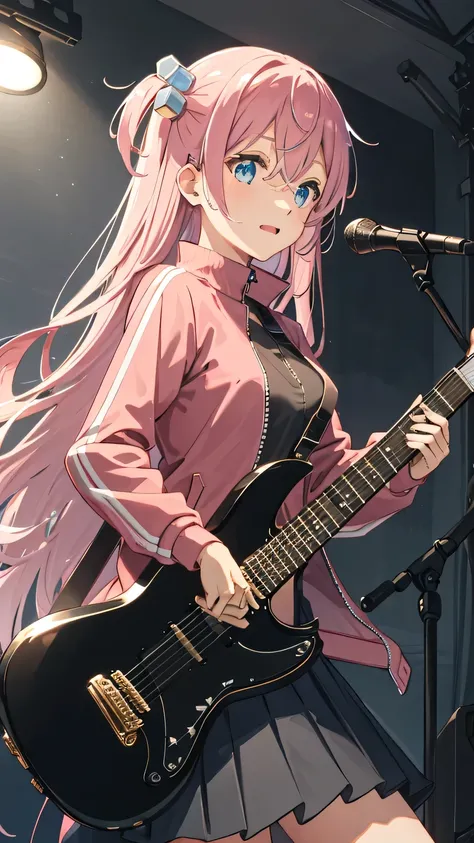 {{{masterpiece}}}, {{{best quality}}}, {{ultra-detailed}}, {illustration}, {{an extremely delicate and beautiful}}, 8k, nsfw, gotou1, gotou hitori(bocchi the rock), solo, long hair, pink hair, bangs, hair between eyes, cube hair ornament, one side up, hair...