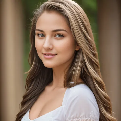 A face of an attractive blonde girl 20 y.o., front shot, full face profile, spotless skin, immensely beautiful, divine beauty, Oval Face, Fair Skin, long blonde Hair, hazel Eyes, beautiful and detailed eyes, Beautiful Nose, (Thick Lips:1.2), Round Chin, In...