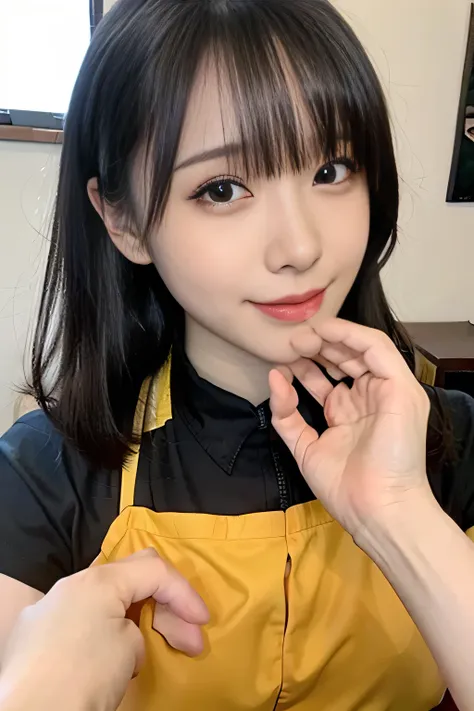 Highly detailed, High Quality, Masterpiece, beautiful, 1girl, IncrsHoldingHandsPov, holding hands, pov hands, (photorealistic:1.5), (RAW photo, 8k uhd, film grain), beautiful tkd_woman, perfect tkd_face, perfect tkd_body, cowboy shot, smile
