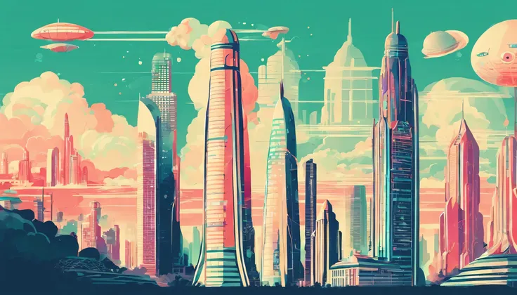 tall distant skyscrapers