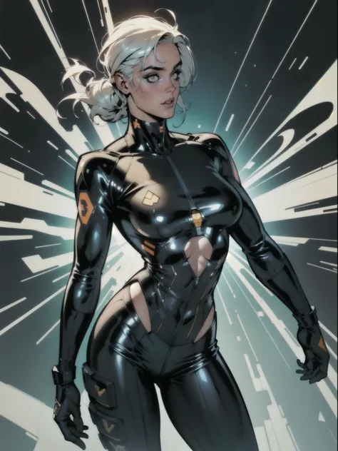 ((melhor qualidade)), ((obra de arte)), (detalhado: 1.4), (absurdo), stefania ferrario as fighter pilot ready for war, roupas cy...