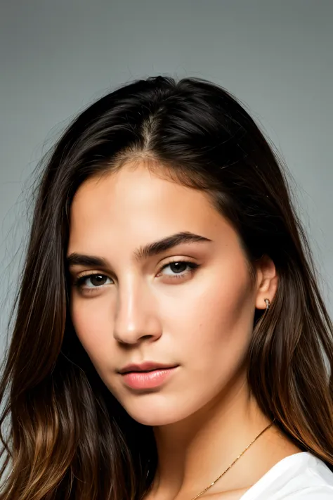 Photo brute, visage portrait photo d'une belle 26 ans.oh woman, Visage mignon, porter une robe noire, Happy face, ombres dures, cinematic shot, Dramatic lighting