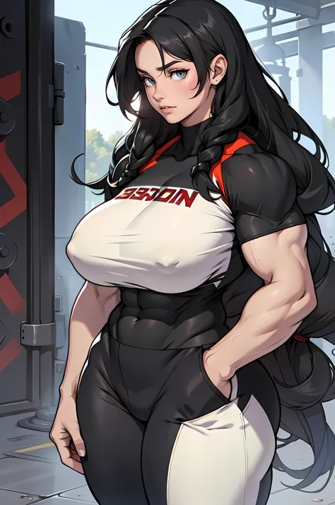 1 girl ((massive female bodybuilder)) ((massive huge breasts)) pale skin black hair yellow eyes huge breasts muscular muscular long hair long hair long hair long hair long hair long hair long hair long hair  huge breasts long hair long hair long hair long ...