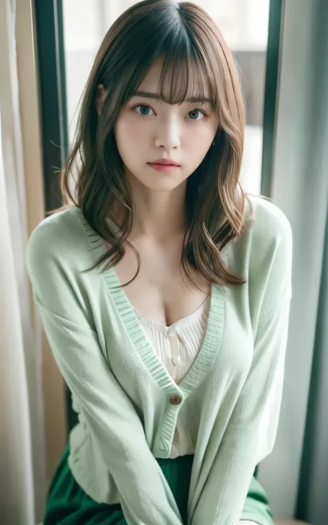masterpiece, highest quality, 8k, 20th Generation, Large Breasts, cute, alone, sad, cute, Girlish, Delicate girl, Pure beauty, RAW Photos, Professional photography, Portraiture, Soft Light, Professional Lighting, Backlight, Head to Knee, avert your eyes, ...