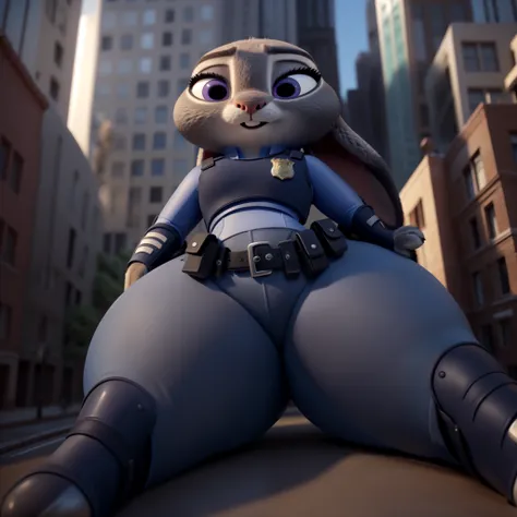 orejas hacia abajo, (mejor calidad, obra maestra:1), peluda hembra antro judyhopps, retrato, uniforme de policia, uniforme compl...