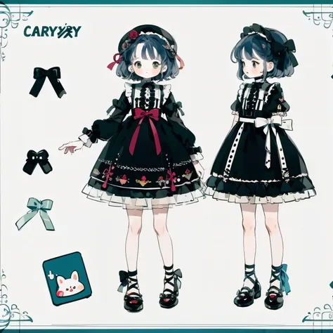 character design，q version，chibi，cute，head-to-body ratio，clothing design，lolita whore，gorgeous dress，carly，very complicated，exqu...