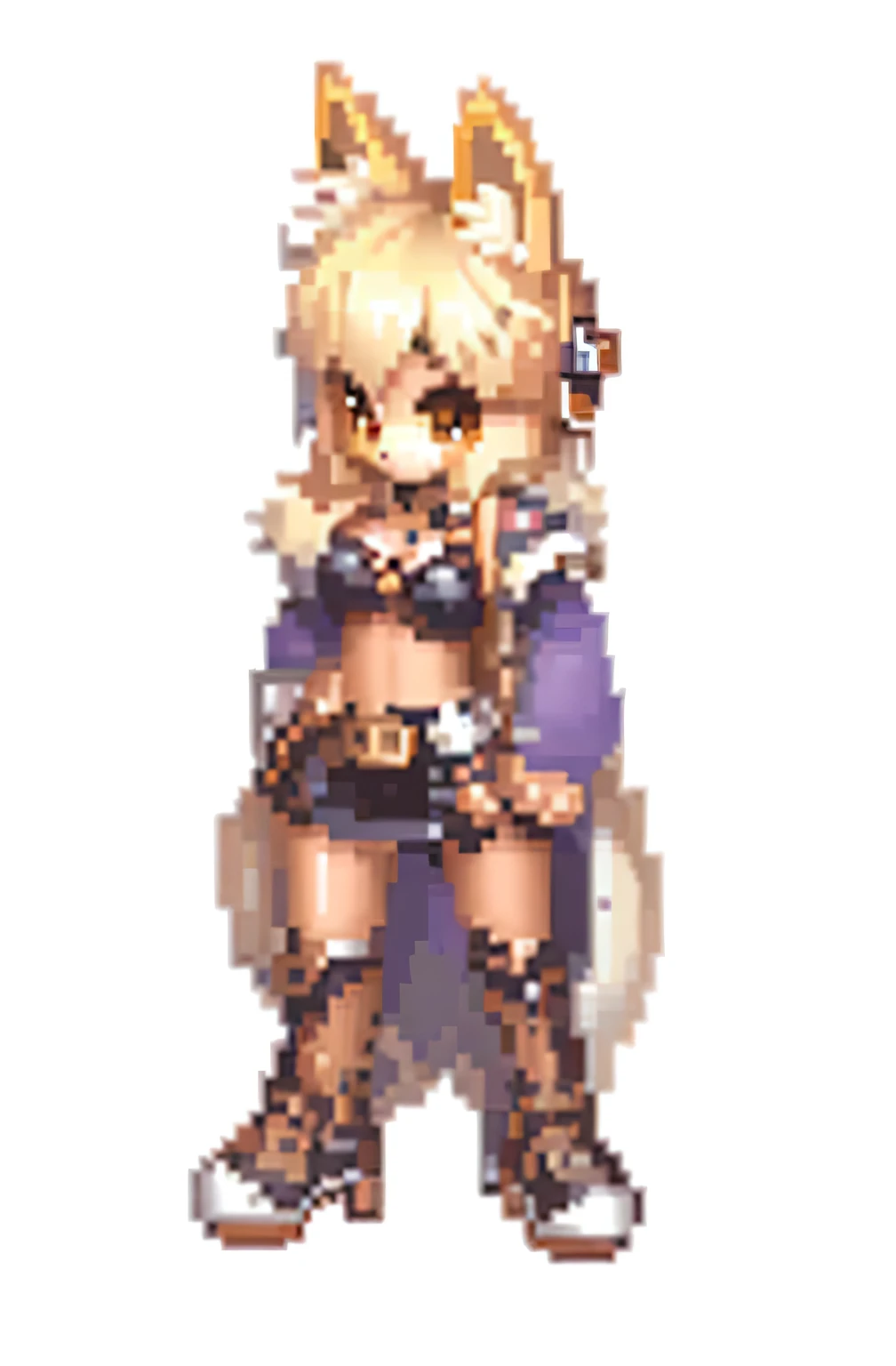 Close-up of pixel style image of costumed woman, full body spRite, visual novel spRite, female fuRRy mini cute style, jRpg chaRacteR, /R/pixelaRt, #pixelaRt:3, made in Rpg makeR, pixel aRt spRite, Rpg chaRacteR, a veRy beautiful beRseRkeR woman, Possibilit...