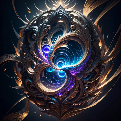 Highest image quality, ultra high definition, masterpiece, flower of life, Enlightenment, koy fish, golden dragon, light and shadow, particle light, particle special effects, Bioluminescence, beautiful romance, beautiful, dream highest quality, ultra high ...