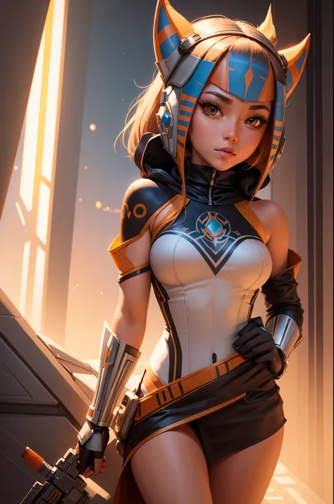 star wars outfit, cutesexyrobutts, ahsoka tano, :: rossdraws, portrait of ahsoka tano, inspired by rossdraws, oc commission, loi...