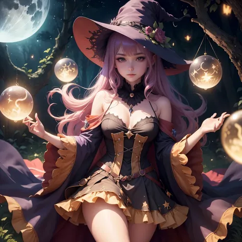 (highest quality,4K,8k,High resolution:1.2),Very detailed,Anime Style,[Witch-like,Alchemist Girl,Fantasy Girl,Anime Girls],Beautiful details in the eyes,Beautiful lip detail,Very detailed目と顔,Long eyelashes,Vermilion Hair, Scarlet Hair, Fluttering in the wi...