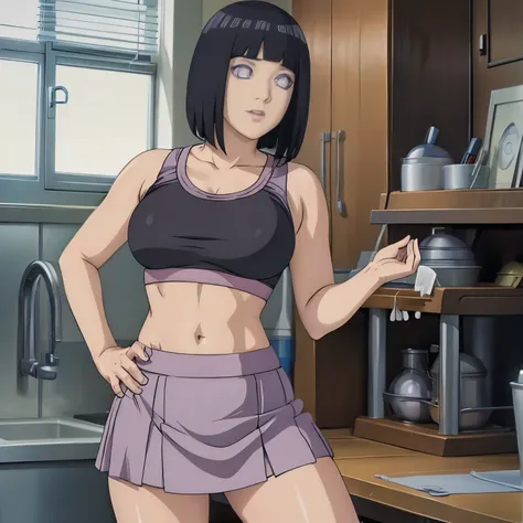 ((Hyūga Hinata)), ((Mini Skirt)), ((Sport Bra))