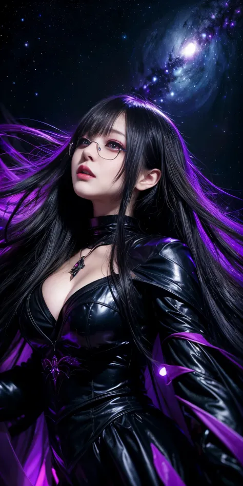 (highest quality,High resolution:1.2),(dark,Threatening:1.1),(Bad luckな:1.1), In the vortex of space,
Heart of a Goth Maiden, Very dark shade.
Her Eyes, Like dazzling fur in a starless haze,
A symphony of despair in their eyes.
Her Mogul Snaps, Mysterious ...