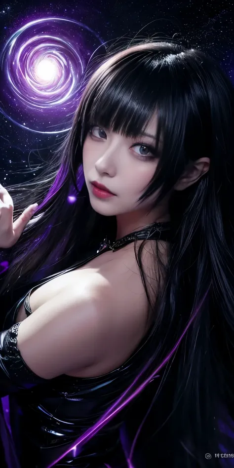 (highest quality,High resolution:1.2),(dark,Threatening:1.1),(Bad luckな:1.1), In the vortex of space,
Heart of a Goth Maiden, Very dark shade.
Her Eyes, Like dazzling fur in a starless haze,
A symphony of despair in their eyes.
Her Mogul Snaps, Mysterious ...