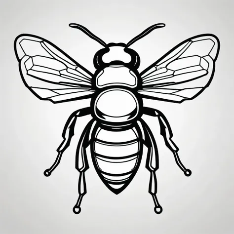 a black and white drawing of a bee with a large body, bee, 3d bee made of metal, made of bees, coloring book outline, 3 d bee, (bee), big bee, simple line art, insect, thick vector line art, honey, outline drawing, bees, minimalist line art, line art illus...