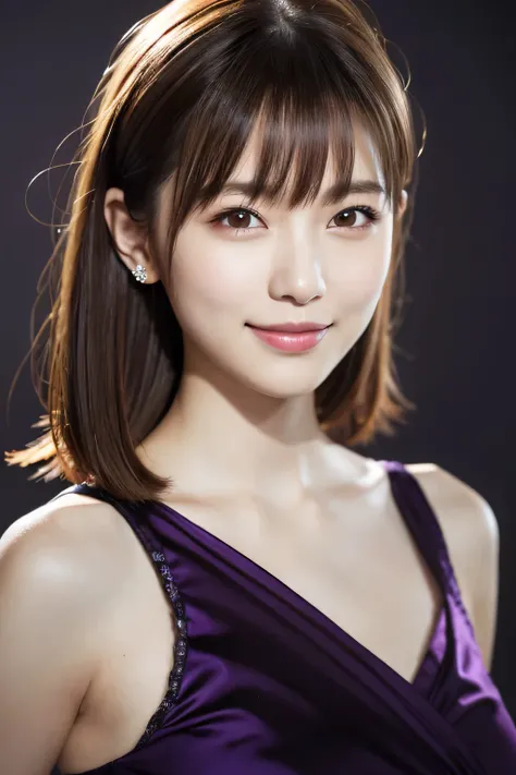 1 girl, (Wearing a deep purple outfit:1.2), Very beautiful Japanese idol portraits, 
(RAW Photos, highest quality), (Realistic, Realistic:1.4), (masterpiece), 
Very delicate and beautiful, Very detailed, 2k wallpaper, wonderful, finely, Very detailed CG Un...