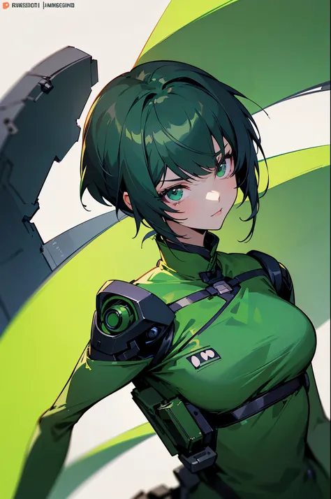 Close-up of a man dressed in green and black, rogue anime girl, android heroine, perfect android girl, portrait of a female anime hero, Female protagonist 👀 :8, Makoto Shinkai ( apex legends ), female anime character, female android, Girl in cheongsam, hig...