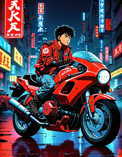 (main subject),(material),(additional details),(image quality),(art style),(color tone),(lighting)

akira movie style, anime aki...