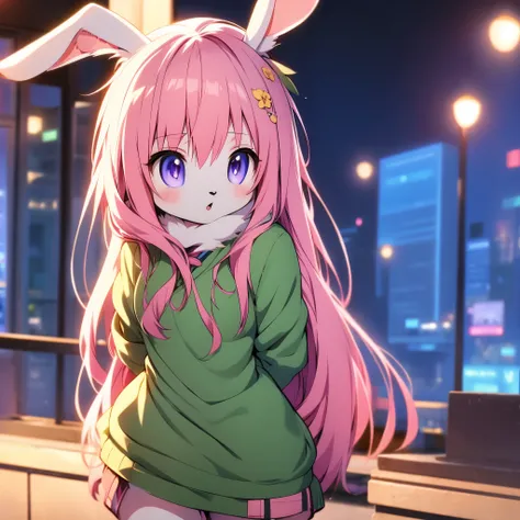 furry, bunny, (anime girl) , bunny ears , roupas fofas