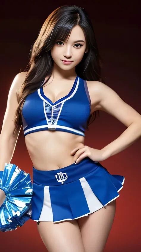 highest quality, masterpiece, Ultra-high resolution, (Realistic:1.4), RAW Photos, 32K Portrait, Very detailed, Cowboy Shot, Dynamic pose, 

One girl, 16 years old, The most famous Japanese idol、Japan&#39;s most popular cheerleader, Wearing only sleeveless ...