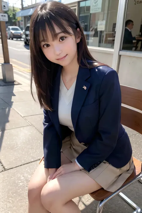 best quality, facial focus, soft light, (depth of field), ultra high res, (photorealistic: 1.4), RAW photo, (upper knees: 1.4), (sideways) 1Japanese girl, solo, handsome, (shy, smile: 1.1), (brown eyes), detailed beautiful face, (long hair), shopping cente...