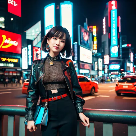 Heres a prompt for generating an image of a beautiful woman inspired by Shinjuku, Tokyo:

**Prompt:**

"Create an image of a confident and sophisticated young woman, aged 20-25, with a strong and urban aura, inspired by the vibrant and cosmopolitan atmosph...