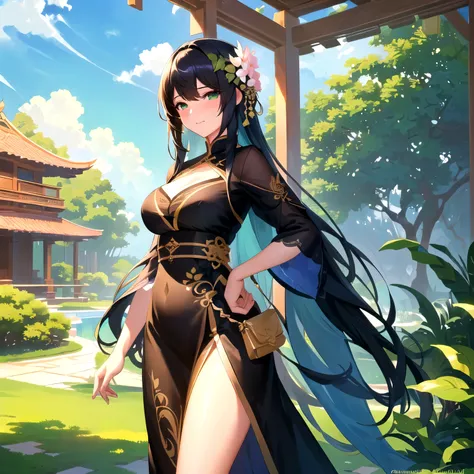 Coconut trees and green grass，Pergola，Resort，Artwork in the style of Guweiz, extremely detailed Type Germ, Popular on cgstation, Most models | Type Germ, Ross Tran 8K, Deviantart Art StationCGSCOSIETY, guweiz, ! dream Type Germ眼光明媚的背景图