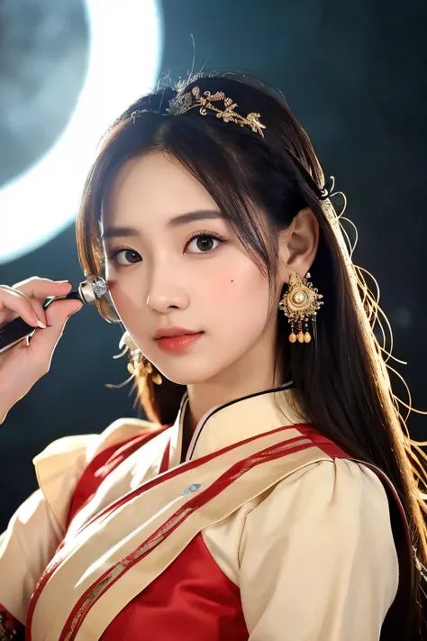 ((best quality)), ((masterpiece)), (detailed), perfect face
Beautyfull asian girls seeing a bright a fullmoon, she use traditional clothes and holding a light long sword