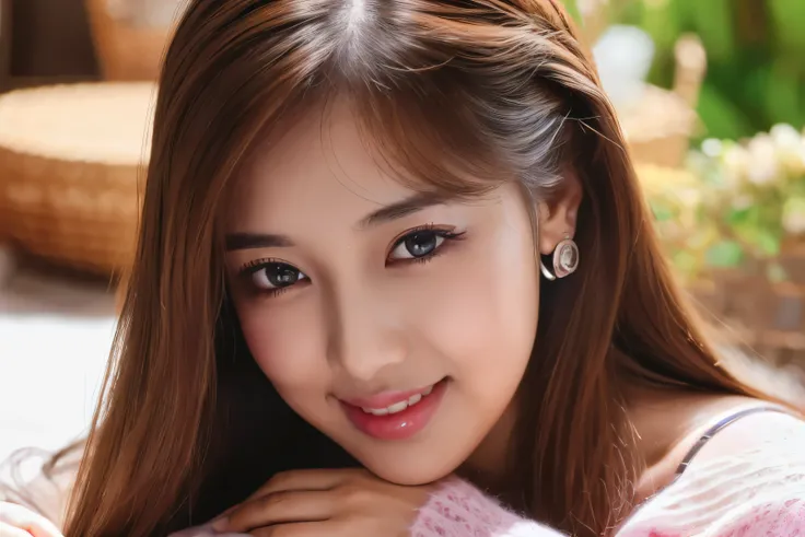 (highres:1.2) (ultra-detailed) (photorealistic:1.37),
(romantic) (portrait) (vivid colors), (soft lighting),
(young) (beautiful) (news anchor), (well-defined facial contours), (long hair), (brown hair), (intricate irises), (seductive expression), (juicy li...