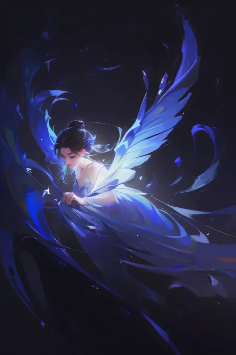 (8k, top quality, masterpiece: 1.2), (Practical, photoPractical: 1.37), Super Detail, A girl, Wide viewing angle, Firefly Garden, Many faint little lights and fireflies flew around, night