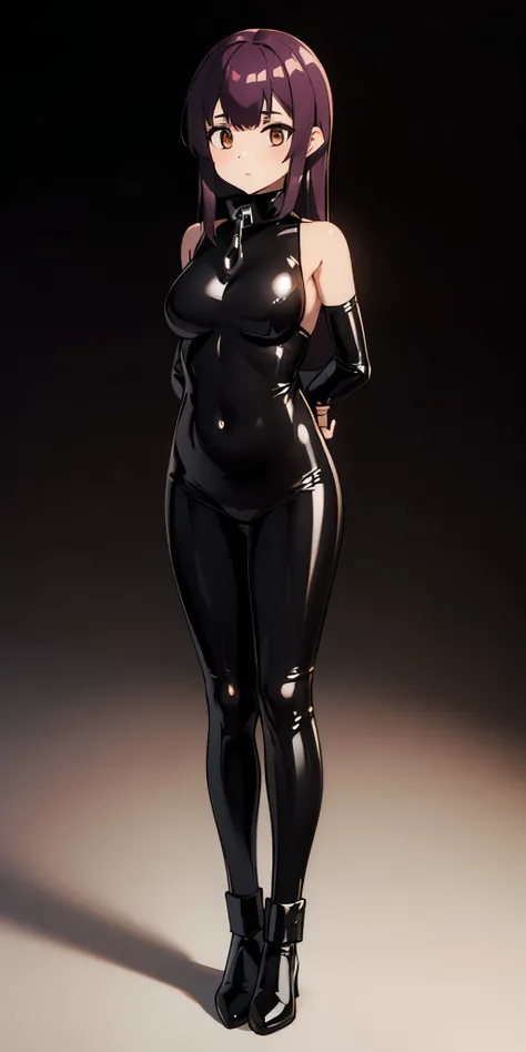 full body bondage latex girl (black background)