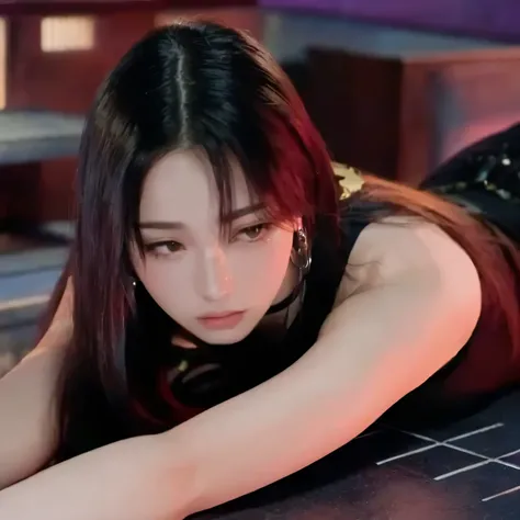 Mujer arafed recostada sobre una mesa con un control remoto., Tifa Lockhart, jisoo de blackpink, sun yunjoo, tifa, tifa lockheart, seductive Tifa Lockhart portrait, she is acostada sobre su espalda, Jisoo de Blackpink, dilraba dilmurat, jia, shaxi, acostad...