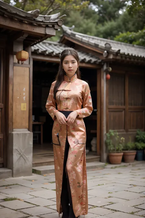 beautiful 16 year old girl wearing ancient Chinese clothes 

in ancient 
china