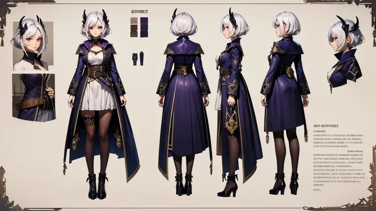 (masterpiece, best quality), detailed, 1girl, ((character concept art)), ((character design sheet, same character, front, side, ...