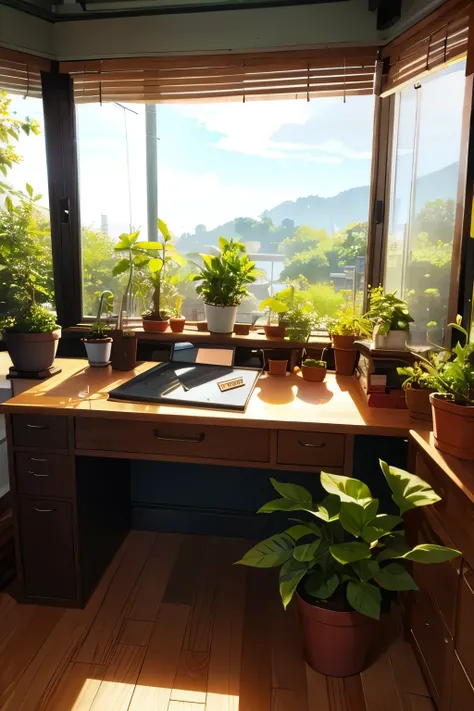 potplants on desk