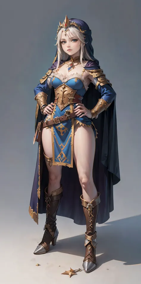 ((Masterpiece, white background)) full body of a woman in a dress with a veil, feet together, standing feet together, military boots, beautiful fantasy maiden slave warrior, beautiful fantasy art portrait, fantasy victorian art, medieval fantasy art, beaut...
