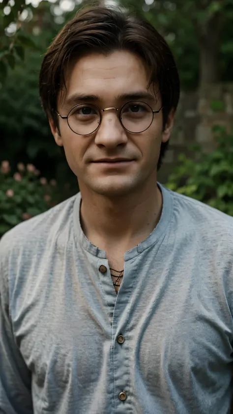 Harry Potter, A man, Looks old, A garden farmer, perfect face, ultra HD.