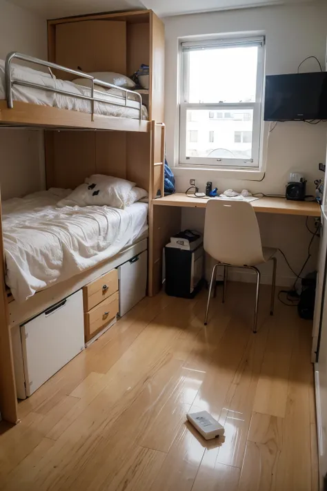 a dorm with a fake crime scene which is a poison case