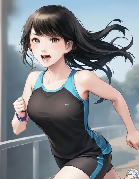 (best quality:1.2), 1girl, break, jogging